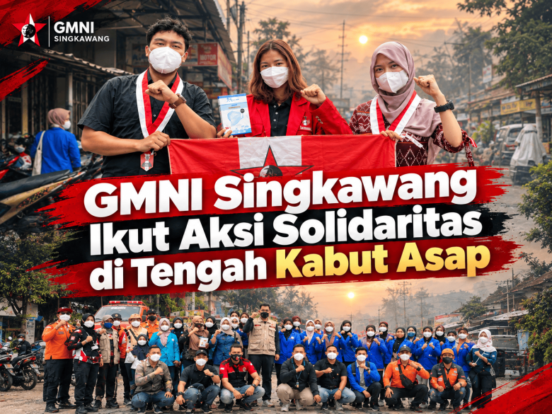 GMNI Singkawang Ikut Aksi Solidaritas Pembagian Masker di Tengah Kabut Asap